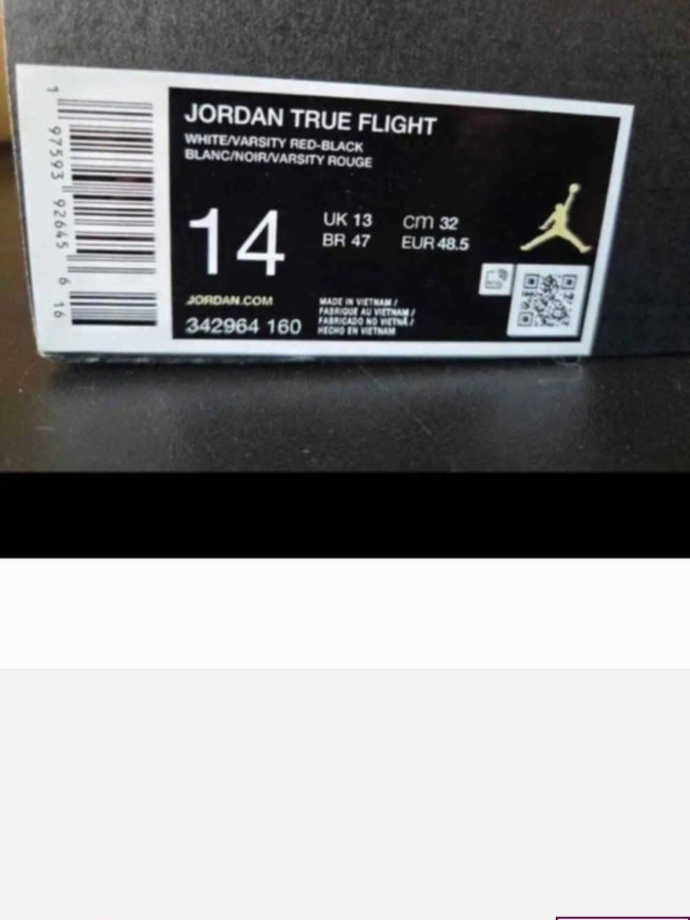 Jordan Men's White Black Red Shoes - Picture 7 of 7